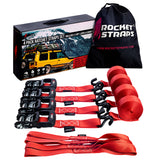 Ratchet Straps 4 pack 1.5" x 15' 1500lbs work load 4500lbs break strength